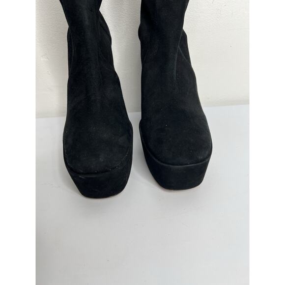 Stuart Weitzman Skyhigh Platform Boot Black Suede Heels Women’s Size 11 READ - Picture 5 of 11